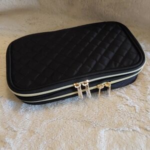 🌺 NEW Black Quilted Double-Sided Jewelry Travel Organizer
